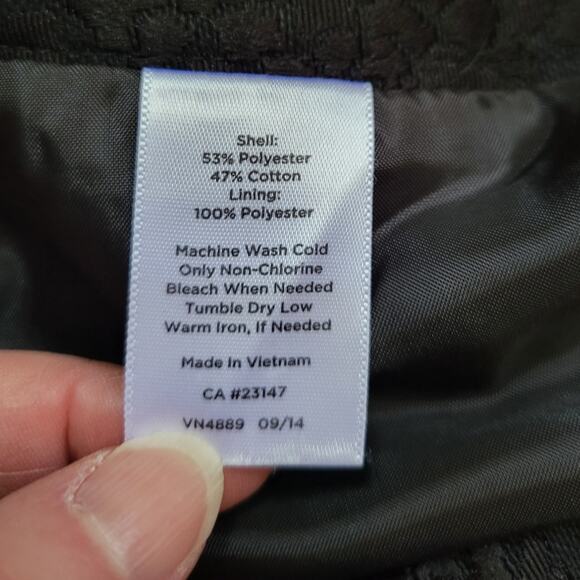 Talbots Heritage Black Floral Brocade Pants Side Zip & Button Career Party - 8 - Picture 7 of 8